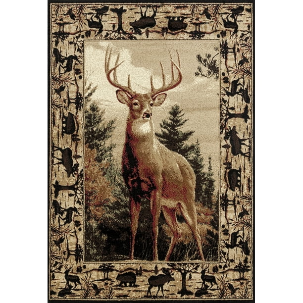 United Weavers Legends Area Rug 910-05050 Antler Buck Deer Buck 5' 3 x 7' 2 Rectangle Black United Weavers Legends Area Rug 910-05050 Antler Buck Deer Buck 5' 3 x 7' 2 Rectangle Black